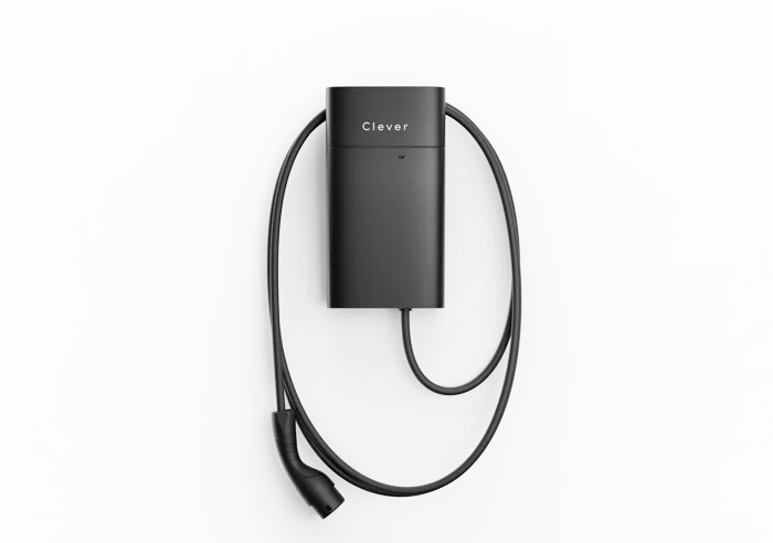 Clevers ladeboks med fastmonteret kabel i sort