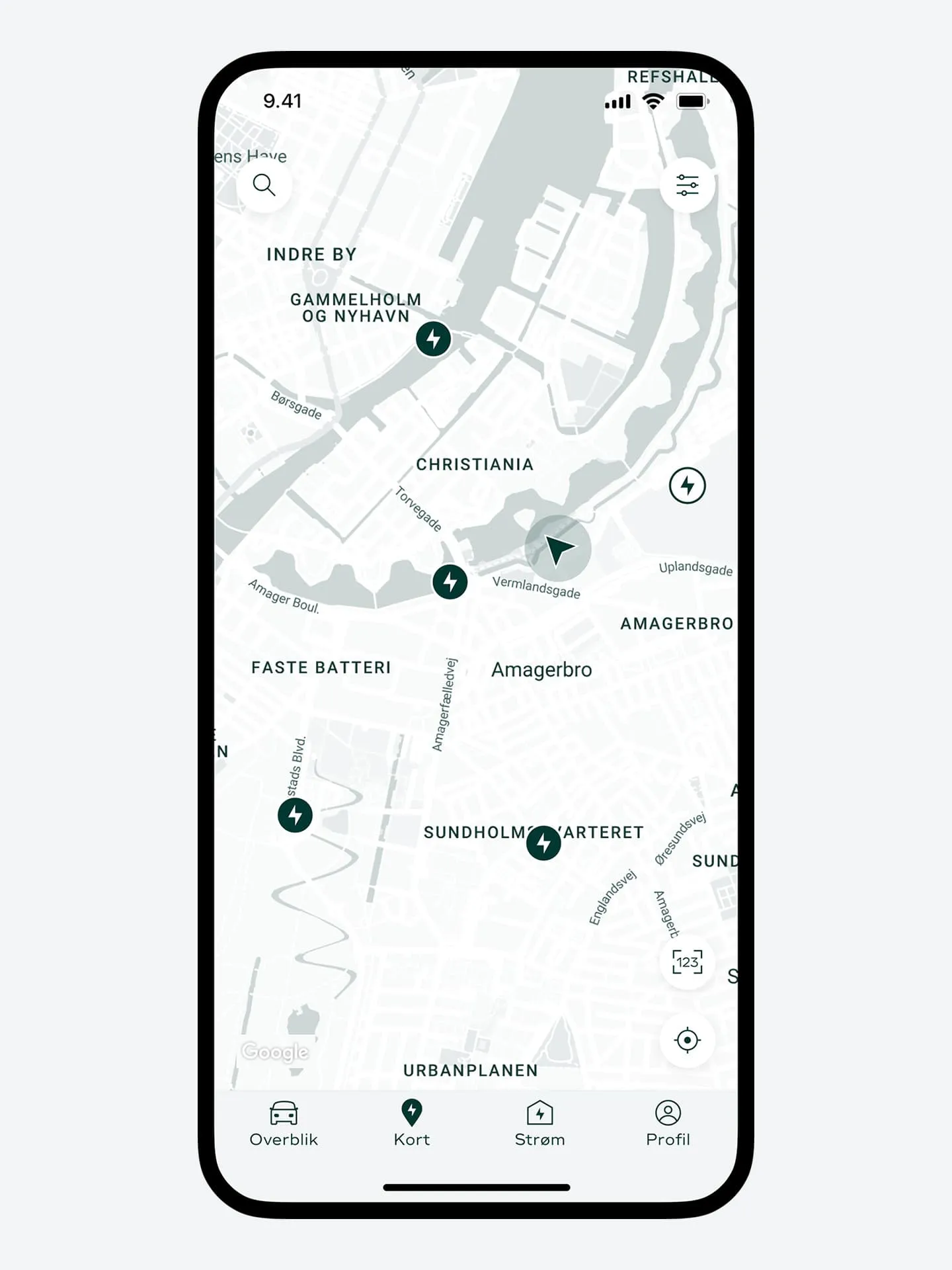 app map specifik lokation kort