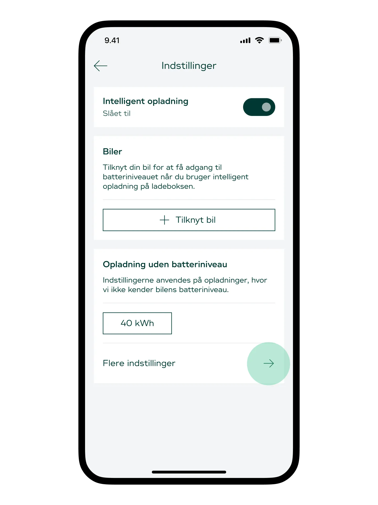 Indstil et opladningsbehov
