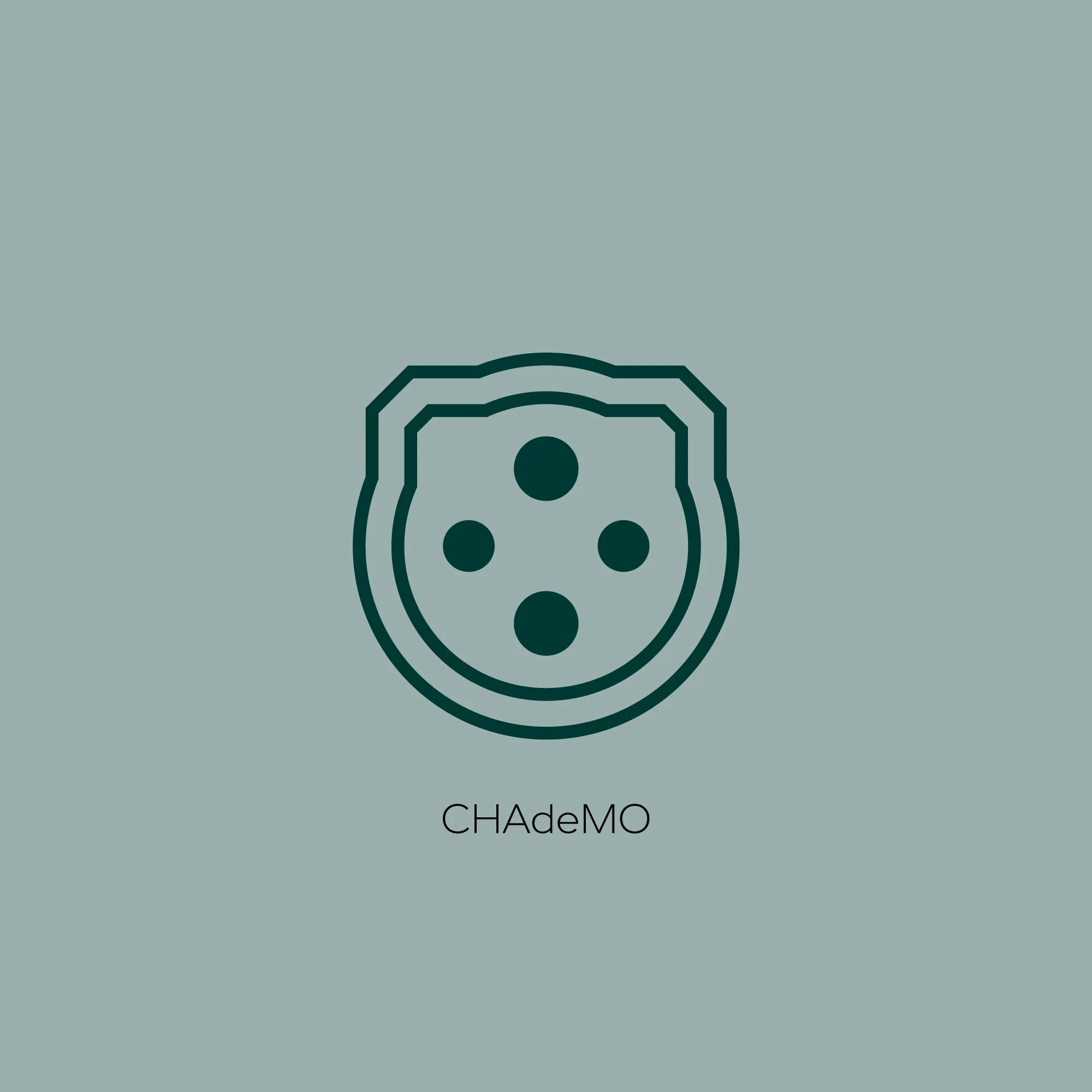 Illustration af CHAdeMO med tekst